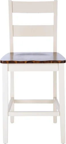 Vista 5 de SAFAVIEH Home Collection Izzy Taburete blanco y natural de 24 pulgadas (juego de 2)