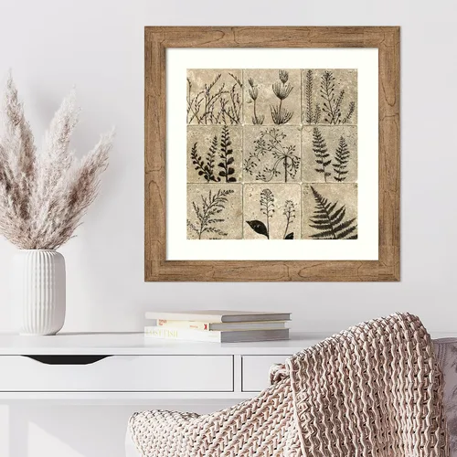 Vista 4 de Amanti Art Lienzo decorativo para pared, diseño de silueta I de azulejos de piedra de 24 x 24 pulgadas, por Megan Meagher, arte de pared de flores