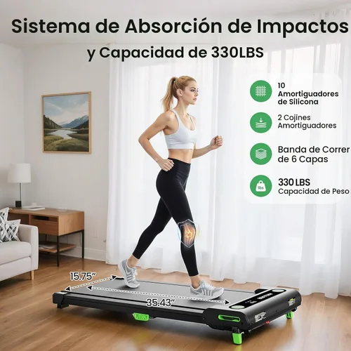 Vista 4 de AKLUER Walking Pad Treadmill with 12% Auto Incline Adjustable Handlebar Negro mate
