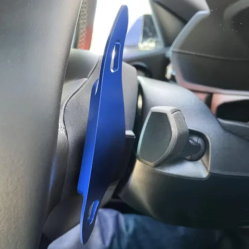 Vista 4 de iJDMTOY Deportes Azul CNC Billet Aluminio Grandes Extensiones de Paleta Compatible con Toyota 2020 en adelante Supra GR