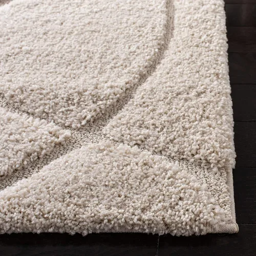 Vista 96 de Safavieh Florida Shag Collection - Alfombra de área de 2 x 3 pies, color crema/beige, diseño geométrico, felpa de 1.2 pulgadas de grosor, ideal