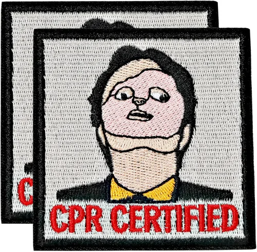 Vista 7 de Parche certificado CPR, 1 parche bordado de moral con cierre de gancho, divertidos parches de memes para mochilas, chalecos, chaquetas, jeans