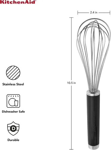 Vista 3 de KitchenAid Batidor clásico utilitario, 10.5 pulgadas, color negro