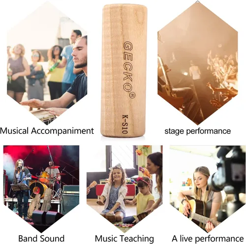 Vista 5 de GECKO Maracas - Martillo de arena, instrumento de percusión, maracas naturales de madera para adultos, utilizado en actuaciones en vivo