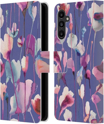Vista 186 de Head Case Designs Officially Licensed Ninola Abstract Poppies Lilac Floral Leather Wallet Case Compatible with Samsung Galaxy A07 4G