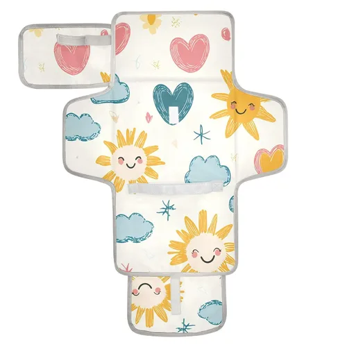 Vista 10 de Cambiador portátil Colorful Ghosts & Moons, cambiador de bebé, bolsa de viaje impermeable para niños y niñas Fantasmas y lunas coloridos