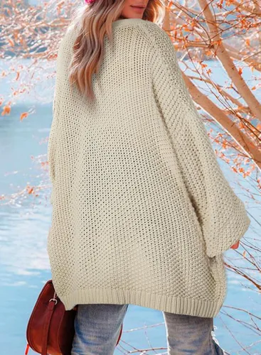 Vista 2 de Dokotoo Fall Cardigan for Women Lantern Sleeve 2023 Spring Knit Cardigans Sweaters