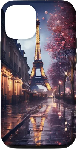 Vista 25 de iPhone 11 Escénica Torre Eiffel París Francia por la noche Bokeh Majestic Case
