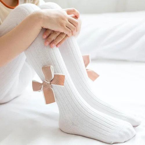 Vista 5 de vanberfia 2-8 T - Mallas de punto trenzado para niñas, medias de algodón para bebés, paquete de 3