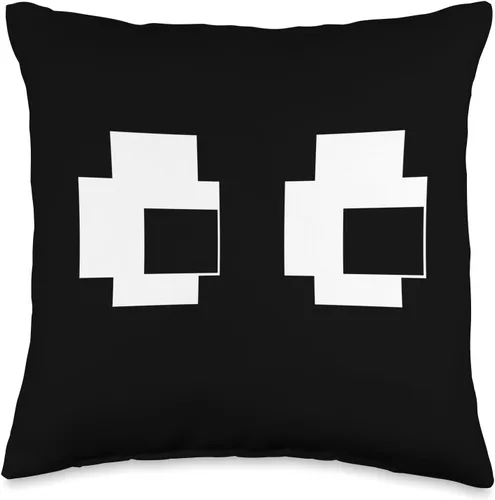 Vista 4 de Retro Arcade Game Ghost 80S 8 Bit Halloween Group Retro Arcade Game Ghost Eyes 80s Halloween - Cojín para disfraz de grupo de Halloween, 18 x 18