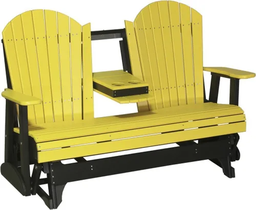 Vista 25 de LuxCraft Deslizador Adirondack de 5 pies con consola plegable (Premium - Caoba antigua)