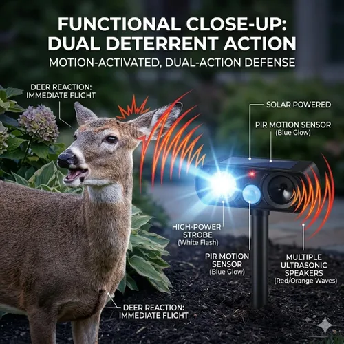 Vista 4 de 2026 Upgraded Sonic Fortress Pro Deer Repellent Devices 2Pack