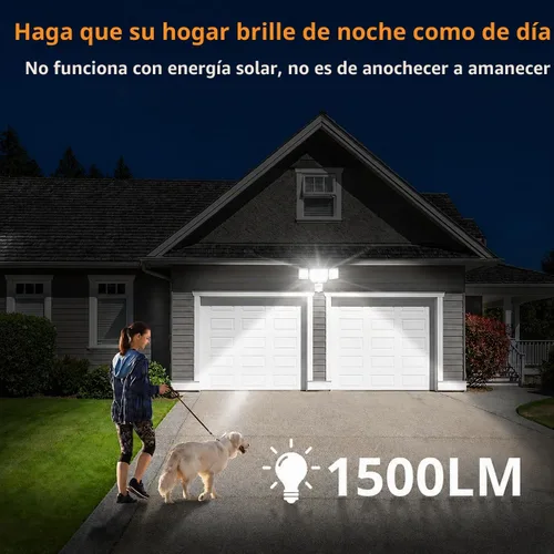 Vista 3 de LEPOWER Luz de inundación al aire libre con pilas de 1500LM LED con sensor Blanco