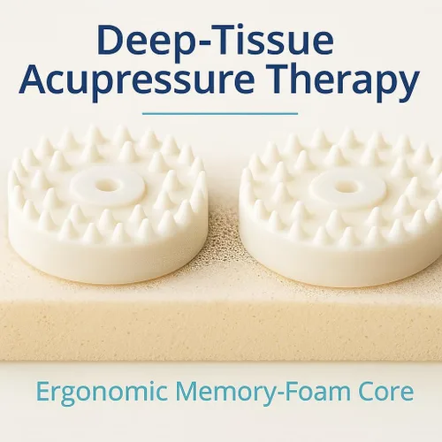 Vista 6 de Almohada de acupresión – Soporte cervical de espuma viscoelástica para alivio del dolor de cuello y espalda – Dispositivo de masaje terapéutico