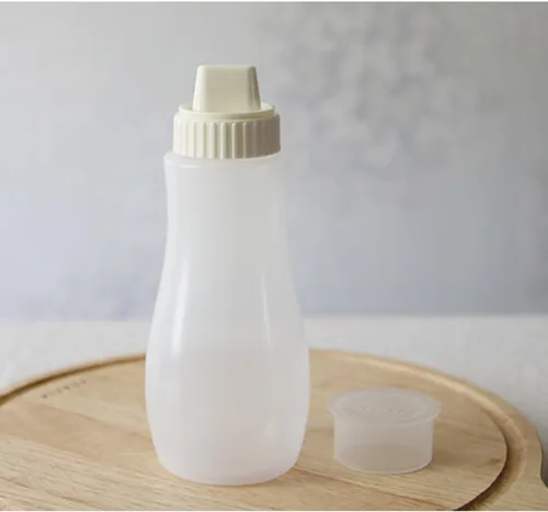 Vista 3 de Botella de plástico para salsa, 5 agujeros, a prueba de fugas, tapa de cubierta, dispensador