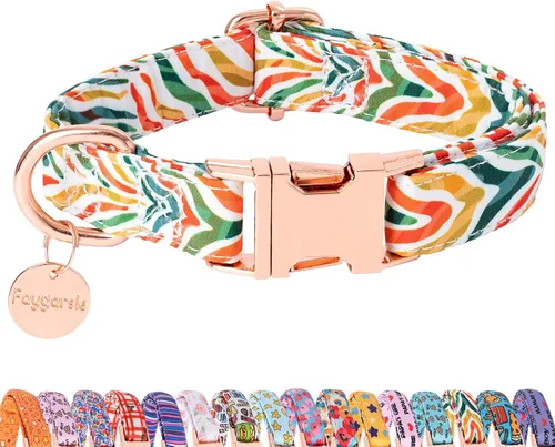 Vista 13 de Faygarsle Collar de perro floral para niñas y perras, collar suave y elegante para mascotas con diseño de flores, collar negro ideal para perros