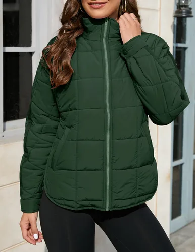 Vista 2 de LEANI Women's Oversized Lightweight Puffer Jackets Long Sleeve Zipper Short Down Coat with Pockets