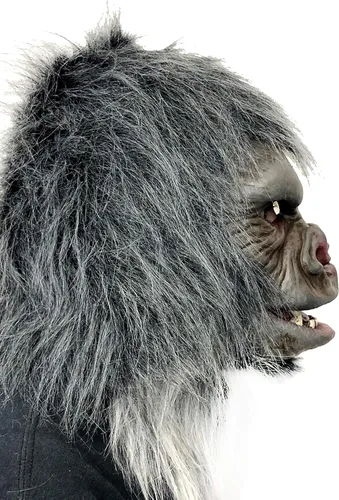 Vista 2 de Zagone Studios Máscara de primate Gorilla Ape con espalda plateada con boca móvil