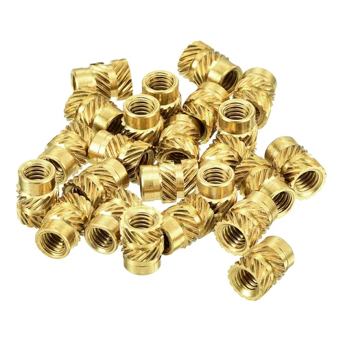 Vista 5 de uxcell Tuercas de inserción moleteadas, 80 piezas M2 x 3 mm L x 3.5 mm DI 3D Impresión de tuercas de latón Tuercas de rosca hembra Insertos de latón