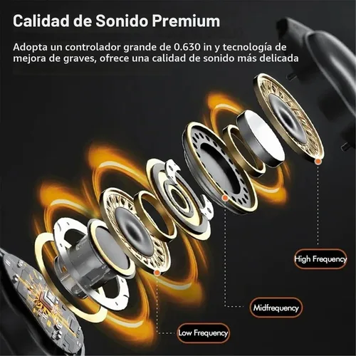Vista 7 de Auriculares de oreja abierta de conducción de aire, auriculares con cable de 0.138 in y micrófono integrado adecuados para actividades al aire libre