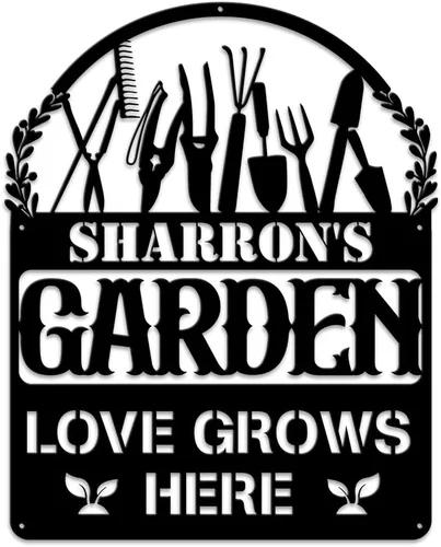 Vista 18 de MeMate Letrero de jardín para personalizar, letrero de granja de abejas, letrero de metal con nombre personalizado para amantes de las abejas