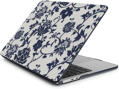 Vista 4 de Batianda Funda para MacBook Air de 15 pulgadas 2026 M5 M4 M3 M2 Chip flores azul marino