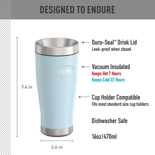 Vista 2 de THERMOS ICON SERIES, Vaso de Acero Inoxidable, Glacier, 16 oz