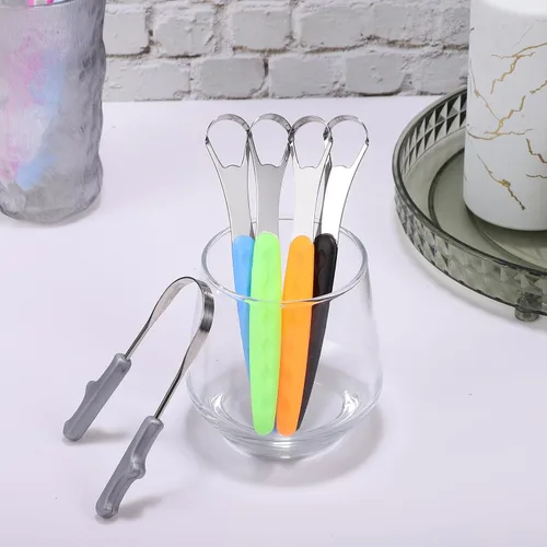 Vista 9 de Healifty Paquete de 4 raspadores de lengua con limpiador de lengua en forma de U, raspador de lengua de acero inoxidable para adultos, raspadores