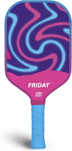 Vista 5 de Pala de pickleball Friday, aprobada por USA Pickleball, fibra de carbono duradera, diseño de cuerpo único termoformado, núcleo de panal, superficie