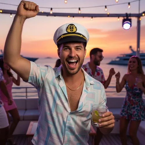 Vista 5 de Admiral Capitán Yacht Sombrero Snapback Oro Bordado Ancla Skippers Cap para Fiesta