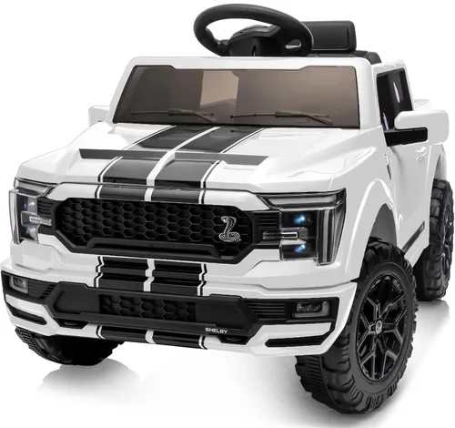Vista 11 de Hikiddo Ford Shelby F-150 con Licencia 24V Juguete de Montar para Niños, Coche Eléctrico para Niños con Control Remoto, Motores de 400W - Negro