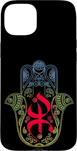 Vista 9 de Funda para iPhone 13 Pro Max Khamsa Amazigh Berber con símbolo de Yaz con colores vibrantes de la bandera
