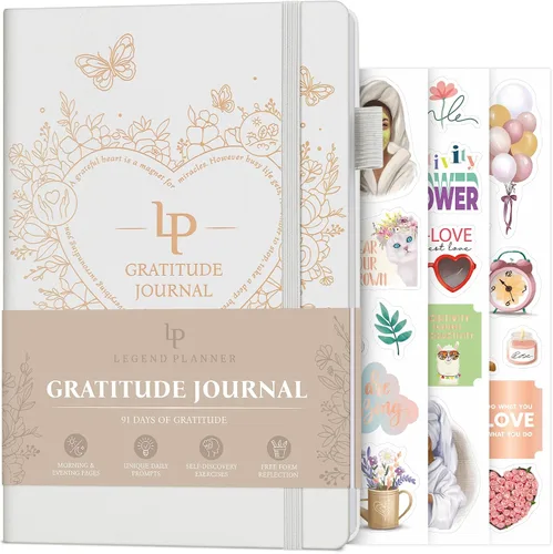 Vista 10 de Legend - Diario de gratitud – Diario diario para la positividad y la felicidad – Cuaderno de agradecimiento para escribir – Diario de afirmación
