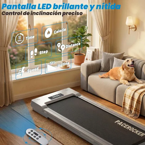 Vista 7 de Walking Pad Treadmill 450 lb Capacity, Auto Incline Under Desk Treadmill Negro carbón