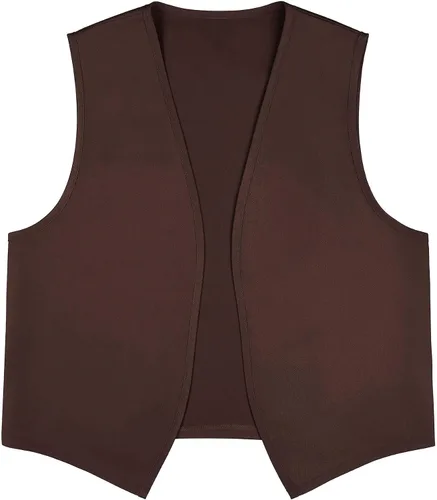 Vista 12 de TopTie Chaleco unisex sin bolsillo, chaleco victoriano, chaleco campesino, chaleco de trabajo voluntario Amarillo