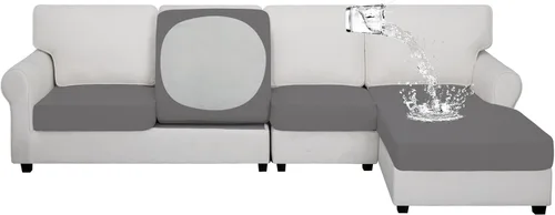 Vista 91 de Easy-Going Funda de cojín 100% impermeable para asiento de sofá, funda de cojín elástica de muebles, para niños, mascotas, cojín de sofá biplaza