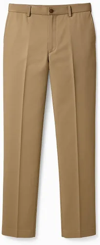 Vista 22 de Haggar Pantalón casual para hombre de alta calidad, sin planchado, color caqui, ajuste clásico, parte delantera plana