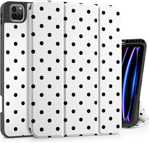 Vista 15 de Funda Tuiklol para iPad Pro de 12.9 pulgadas 2022 2021 2020 2018 6th / 5th / 4th / 3rd Gen Built in Pencil Holder Protective Stand Back Cover with