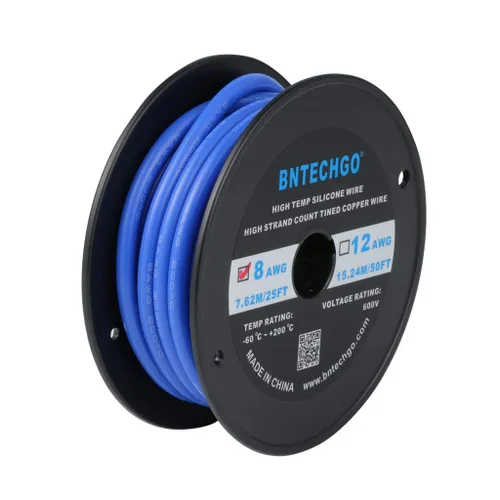 Vista 17 de Bntechgo 8 alambres de silicona suave y flexible, silicona resistente a altas temperaturas, altamente eficiente 8 AWG calibre, 1650 hilos de alambre