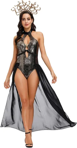 Vista 7 de Disfraz sexy de Medusa para mujer disfraz de bruja para Halloween serpiente y cosplay