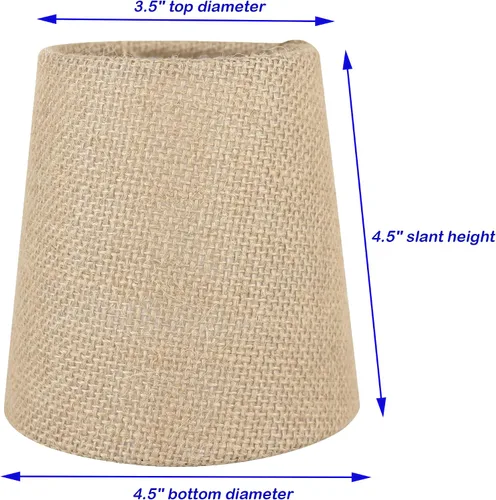 Vista 3 de Juego de 2 pantallas de araña de arpillera natural con clip, 3.5 x 4.5 x 4.5 pulgadas