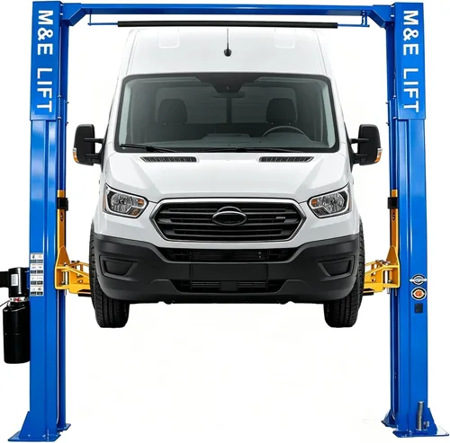 Vista 10 de ME M1220 - Elevador de coche de 2 postes de 12,000 libras, 4.0 HP de doble punto de liberación de bloqueo de vehículo, diseño de piso transparente