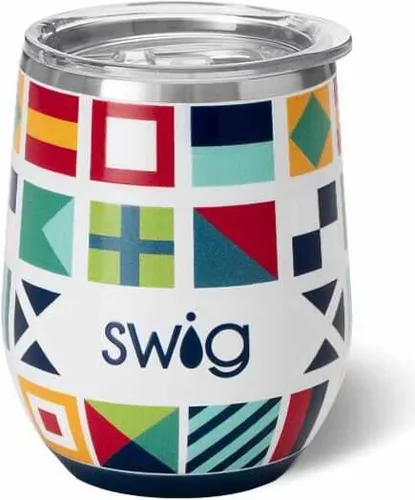 Vista 9 de Swig Life Vaso de vino de 12 onzas con tapa, acero inoxidable, apto para lavavajillas, portátil, triple aislamiento (todos los americanos)