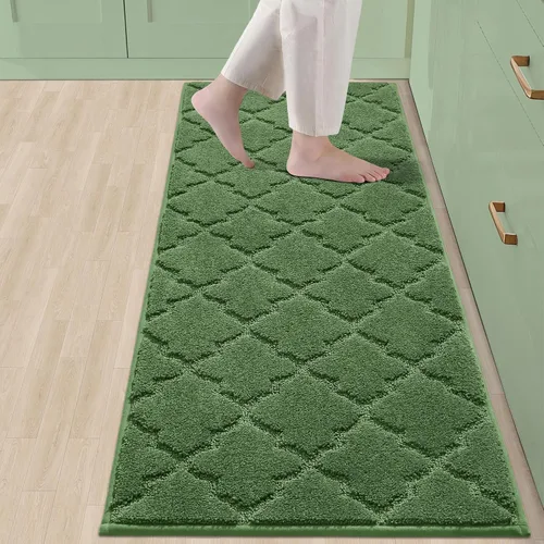 Vista 63 de COSY HOMEER Alfombras suaves de cocina [2 piezas] para el frente del fregadero súper absorbentes, tapetes y tapetes de cocina de 20 x 30 pulgadas/20