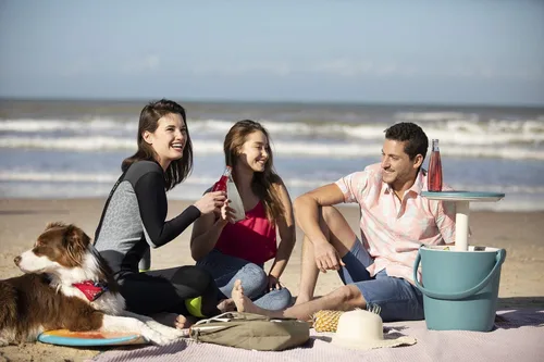 Vista 8 de Keter Go Bar - Enfriador de cerveza y vino de 4.2 galones con asa y mesa desplegable para exteriores, perfecto para tu patio, picnic y accesorios