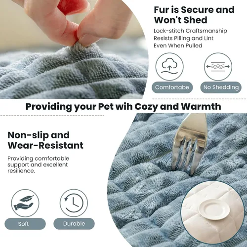 Vista 4 de Funda para sofá para perros lavable, fundas para sofá para mascotas antideslizantes para sofá, manta para sofá de perro peluda para protector de Gris