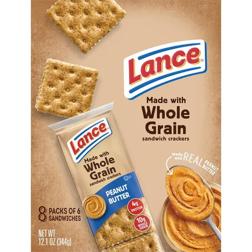 Vista 7 de Lance Galletas tipo sándwich, hechas con galletas integrales, mantequilla de maní, 8 paquetes individuales (paquete de 14)