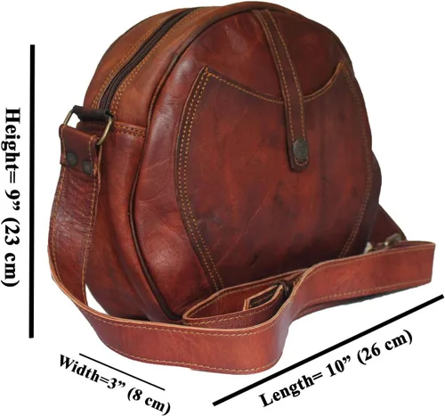 Vista 7 de Madosh, bandolera de cuero genuino para mujer, estilo hobo semicircular, bolso de hombro, Marrón