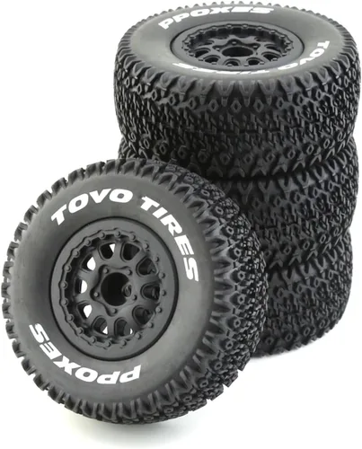 Vista 10 de Lifehead 1/10 Neumáticos de camión de curso corto RC para todo terreno, adecuados para TRAXXAS Slash4X4 HuanQi 727 ARRMA SENTON 3S Losi Ford Raptor
