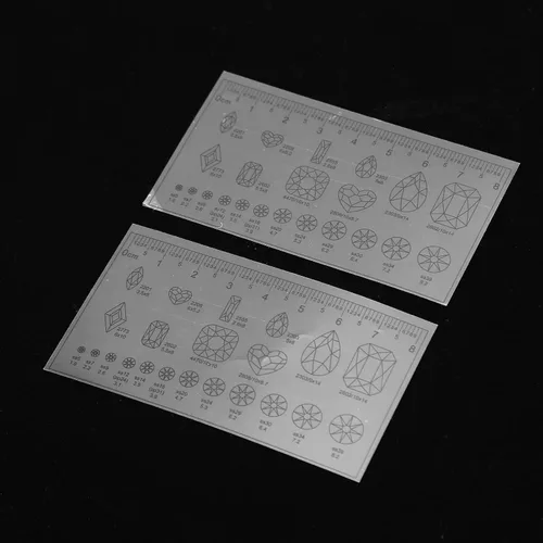 Vista 3 de Regla de medición de uñas, 10 piezas, ultra fina, flexible, material de PVC, 0.5 in de longitud